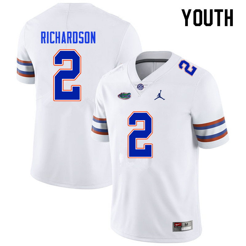 Youth #2 Anthony Richardson Florida Gators College Football Jerseys Sale-White - Click Image to Close